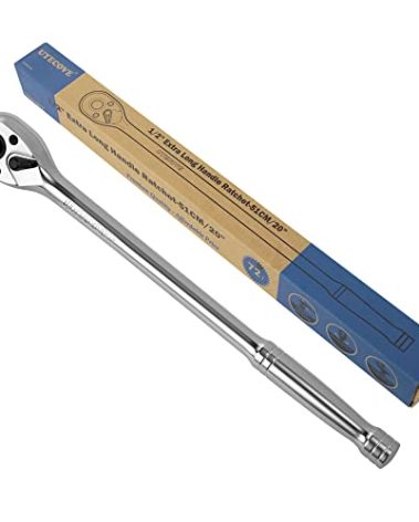 UYECOVE 1/2-Inch Drive Ratchet Wrench, 1/2 Ratchet Wrench Long Handle, Socket Wrench, 72-Tooth Quick-release Reversible Cr-Mo Head, Chrome Steel Made - 20''51cm