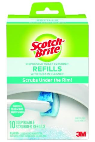Scotch-Brite Disposable Toilet Scrubber Refills, Removes Rust & Hard Water Stains, 10 Disposable Refills Blue