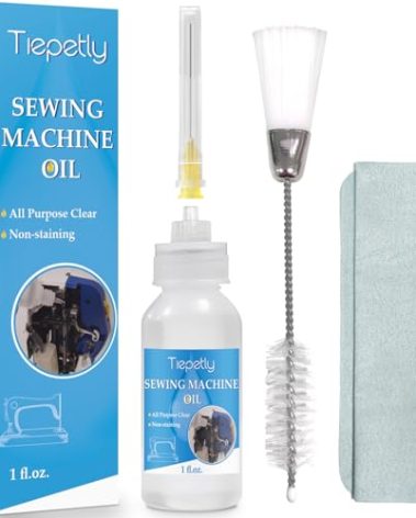 Sewing Machine Oil with Needle Tip and Double Head Brush, Universal Clear Lubricanting Oil for Most Light Machine, 1FL.OZ.