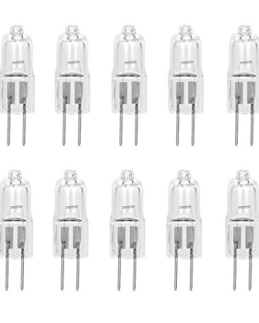 10 Pack Crystal Clear LENSE 10 Watt AC DC 12V Capsule T3 Light Bulb Replacement JC G4 2 Pin Base Halogen Kitchen Table Pendant Lamp 12 Volt 10W Bi-Pin Warm Clear Bright White Landscape Desk Lighting