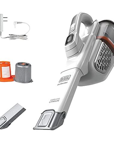 BLACK+DECKER Dustbuster Handheld Vacuum, Cordless, AdvancedClean+, White (HHVK320J10)