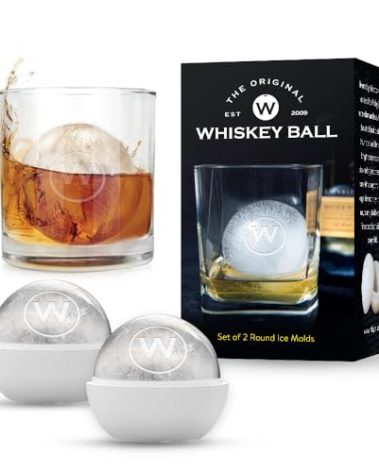 The Original Whiskey Ball (2 pack), Whiskey Ice Ball Maker Mold, 2-Pack Premium Silicone Sphere Molds – Easy Release & No Leak Design for Superb Whiskey