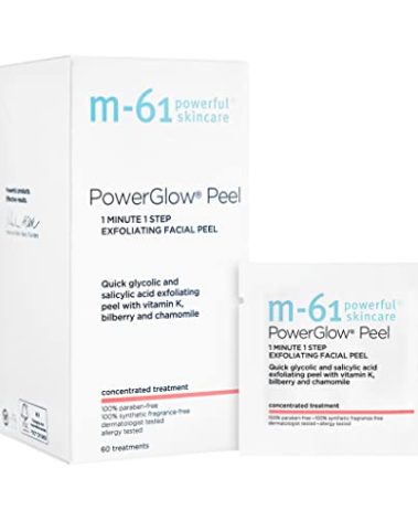 m-61 PowerGlow Peel | Exfoliating Facial Peel With Glycolic, Salicylic Acid. 1 Minute, 1 Step - 60 Treatments