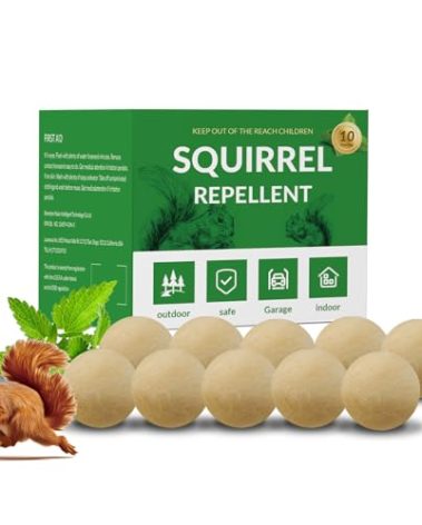 10 Pack Squirrel Repellent Outdoor, Chipmunk Repellent, Rodent & Squirrel Repellent for Attic, Car Engines, Ultra Powerful Squirrel Deterrent Keep Squirrels Out of Garden, Long-Lasting, Pet Safe