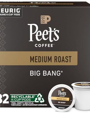 Peet's Coffee, Medium Roast Keurig K-Cup Pods - Big Bang, 32 Count (1 Box of 32 K-Cup Pods)