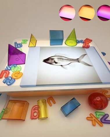 Light Table for Kids | Kids Light Table | Light Up Sensory Table | Shine Bright Light Box | Light Table for Classroom | LED Light Box 3 Modes,10-Level Dimming(Orange,Lightbox Only)