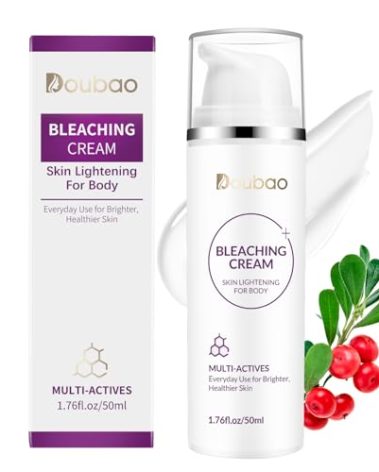 Skin Bleaching Cream, Skin Lightening Cream, Dark Spot Remover for Body, Elbows, Knees & Intimate Areas, Moisturizing Formula with Vitamin C, Lightweight & Fast Absorbing, 1.76 fl oz
