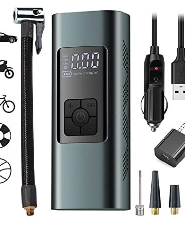 Tire Inflator Portable Air Compressor: Cordless Air Pump for Car Bike Motorcycle
