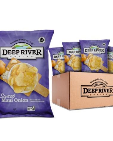 Deep River Snacks Sweet Maui Onion Kettle Cooked Potato Chips, 5 Ounce (Pack of 12)