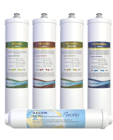 ProQ Reverse Osmosis Filter Yearly Set, ONLY for Puroflo PROQ-550 5-Stage Quick Change Under Sink RO System, 50 GPD RO Membrane