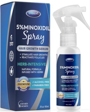 5% Minoxidil Hair Regrowth Spray : Minoxidil for Women Hair Growth Treatment, Minoxidil 5 percent for Men Beard Growth - 60ml