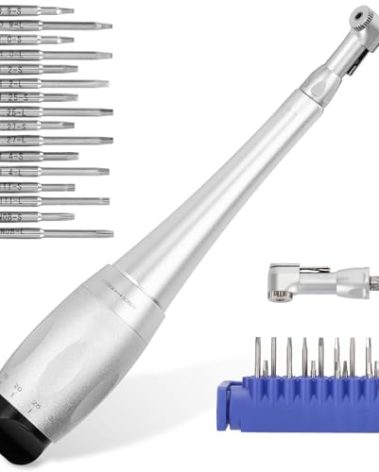 Implant Universal Hex Driver Screw Screwdriver Kit, with (5-35N.Cm) 7 Kinds of Torque +16 Universal Screws, Metal Plate Lock Design, Dual Head Design, for Dental Clinic