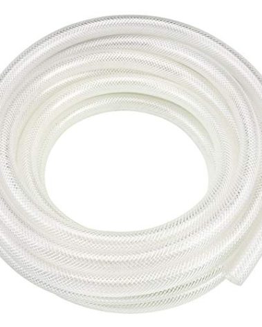 3/8" ID x 50 Ft High Pressure Braided Clear PVC Vinyl Tubing Flexible Vinyl Tube, Heavy Duty Reinforced Vinyl Hose Tubing, BPA Free and Non Toxic