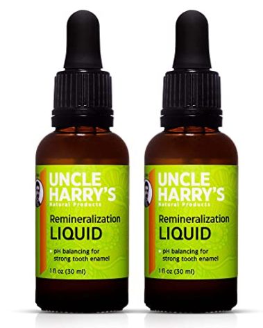 Uncle Harry's Natural & Fluoride-Free Remineralization Liquid for Tooth Enamel - Freshens Breath & Strengthens Teeth (2 Pack, 1 oz.)