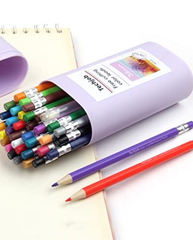 Colored Mechanical Pencil 2.6mm for Coloring and Drawing, Mechanical Colored Pencils, Mechanical Pencils with Sharpener and Case,36pcs