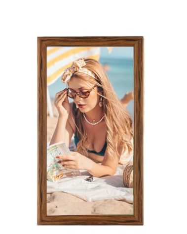 20x40 Wood Frame Brown, Rustic Natural Wooden 40x20in Poster Picture Frame, Distressed 20 x 40inch Woodgrain Gallery Photo Frame with HD Plexiglass, Horizontal Vertical Wall Mounting Display 1pcs