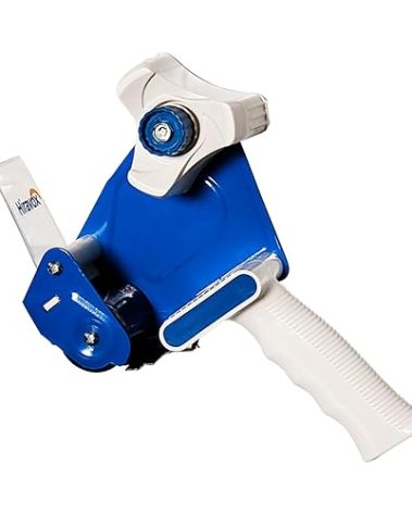 Hiravox Handheld Heavy Duty Packing Tape - Wide Packing Tape Dispenser Gun - Seal Packing Dispenser Gun 2" White & Blue