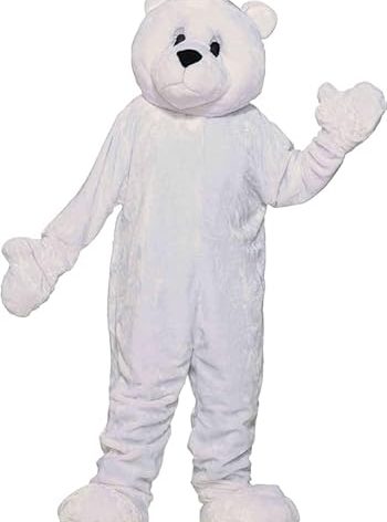 GUIMIXH White Polar Bear Mascot Costume Party Holliday Cosplay Fanny Dress