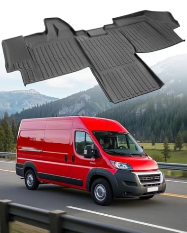 Car Floor Mat for Dodge Ram Promaster: Custom Fit TPE All Weather Accessories for 2018 2019 2020 2021 2022 2023 2024 2025 Van 1500 2500 3500(Not Fit for EV & Ram Promaster City)