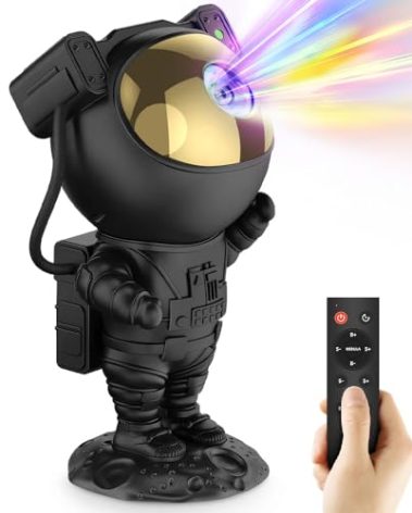 AceGamer Astronaut Galaxy Projector Night Light with Timer and Remote Star Starry Nebula LED Lamp, Gift for Kids and Adults for Bedroom, Christmas, Birthday, Valentine's Day etc. (Black-Golden)