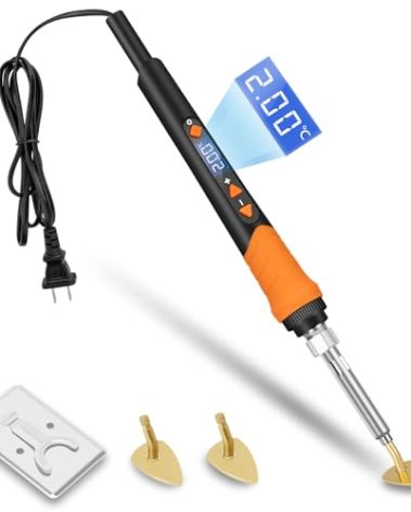K KERNOWO Mini Iron for Crafts, 120W Small Tiny Iron for Crafts, Digital Display Adjustable Temperature Mini Patch Clothes Shoes Sewing and Hats, Portable and Lightweight (Orange)
