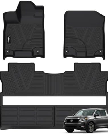 Wailtnb-Floor Mat Custom for Honda Ridgeline 2017-2026 All Weather Protection Waterproof Non-Slip Floor Liners Fit 1st& 2nd Row Accessories Black