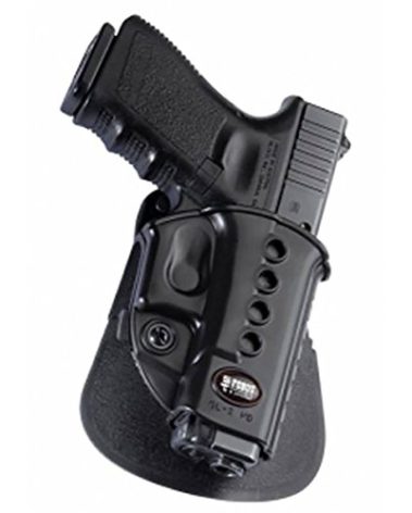 Fobus, E2 Paddle Holster, Fits Glock 17/19/19X/22/23/31/32/34/35/45, Right Hand, Kydex, Black