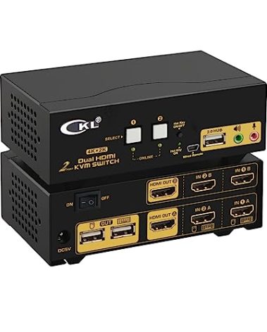 CKL HDMI KVM 2 Port 4K 30Hz Dual Monitor Extended Display (CKL-922HUA)