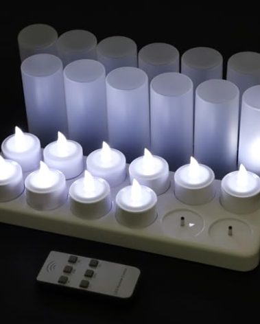 EuroFone LED Light Rechargeable Candle Light for Party Bear bar with Remote Control 12pcs /Set (Cold White)