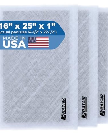RAYAIR SUPPLY 16x25 Replacement Filter Pads Compatible with SolaceAir Air Cleaner 16x25 Refills (3 Pack) WHITE