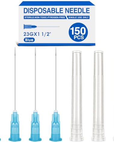 150 Pack 23 Ga 1.5 Inch Luer Lock, Lab Accessories, Industrial Dispensing Accessories, Individually Packaged