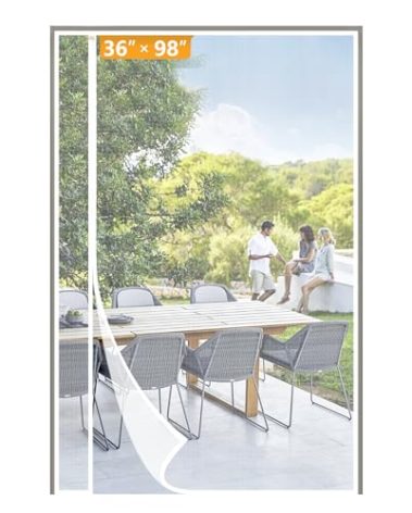 Yotache White Reversible Left Right Side Opening Tall Magnetic Screen Door Fits Door Size 36 x 98, Strengthened Polyester Mesh, Actual Screen Size 38" x 99"