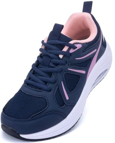 AOV Wide Walking Shoes for Women Arch Support Plantar Fasciitis Tennis Sneakers Wide Toe Box Orthotic Shoes Size 10 PinkBlue