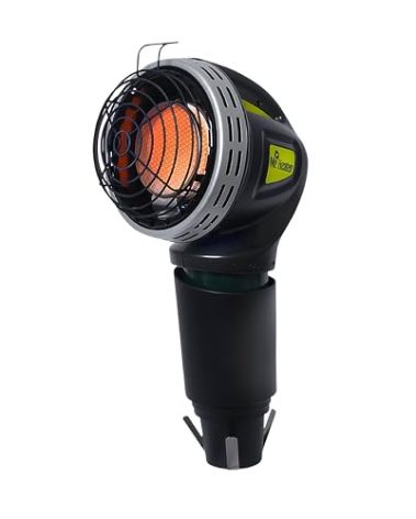 Mr. Heater F242010 MH4GC 4000 BTU Golf Cart Heater, Wind-Resistant With ODS And Tip-Over Safety Switch & Cup Holder Adapter - Silver and Black