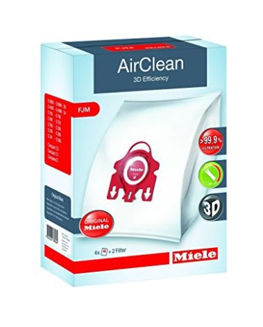 Miele AirClean 3D Efficiency Dust Bag, Type FJM, 4 Bags & 2 Filters