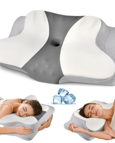 Cervical Pillow for Neck Pain Relief - Ergonomic Pillow for Sleeping Side Sleeper Pillow for Adults, Contour Neck Pillow Cooling Memory Foam Pillows, Orthopedic Bed Pillow for Back Stomach Sleepers