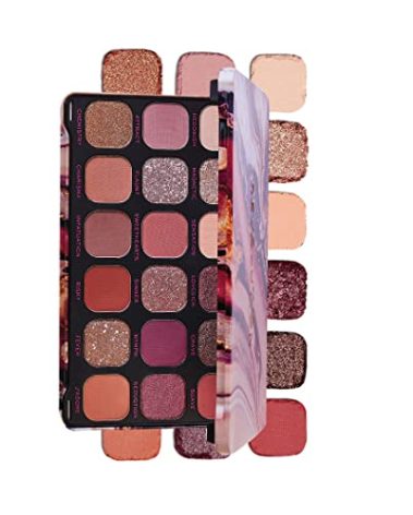 Revolution Beauty, Forever Flawless Eyeshadow Palette, 18 Pigmented Shades, Nude & Warm Pressed Powder Mattes, Shimmers, Glitters, Allure, 15 X 0.04 Oz.