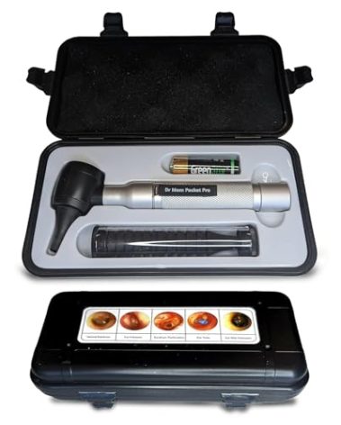 4th Generation Doctor Mom LED Pocket Pro Otoscope with Both Adult and Pediatric Disposable Specula Tips, Battery, and Protective Hard Plastic Case