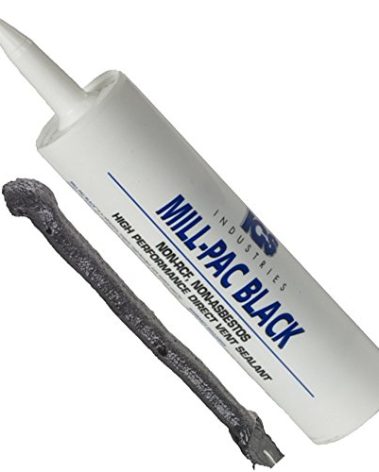 Non-Toxic High Temp Mill-Pac Black Sealant | Fireplaces, Wood, Pellet, and Gas Stoves, Direct Vent Systems, Flue Joints | Environmentally Friendly | 1050-Degree (10.3 oz Cartridge)