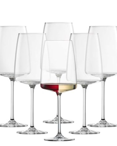 Zwiesel Glas Sensa Red Wine Glass (Set of 6), Wine Glasses for Red or White Wine, Dishwasher-Safe Machine-Made Tritan Crystal Glasses, Made in Germany (18.1 Oz)