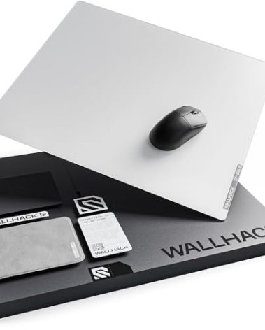 Wallhack 4.0 Glass Gaming MousePad - Professional Esport Mouse Mat with Specialty Surface for Top Speed and Control, Large Tempered Glasspad with Full Silicone Base - (SkyPAD White,XL 16.92" x 19.29")