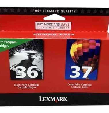 Lexmark 18C2229 36 37 X3650 X4650 X5650 X6650 X6675 Z2420 Ink Cartridge Set (Black & Color, 2-Pack) in Retail Packaging
