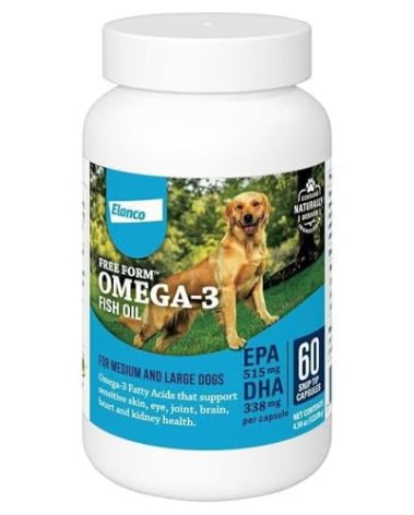 Free Form Snip Tips Omega-3 Fish Oil Liquid Supplement for Medium & Large Dogs, 60 Count