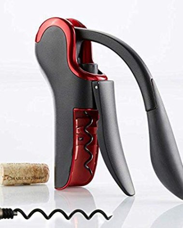 KEISSCO Wine Opener Compact Vertical Corkscrew Wine Bottle Opener with Built-in Foil Cutter