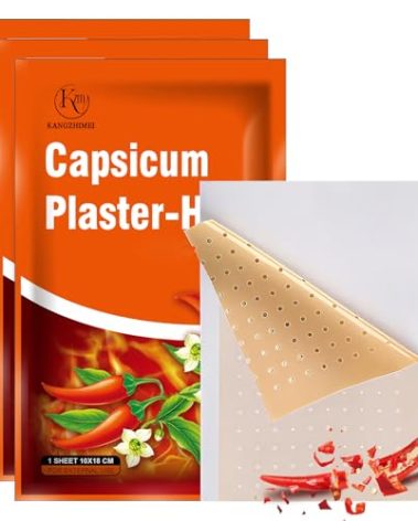 Capsaicin Patches - 30 Count Ultra Strength Hot Capsicum Patch - 3.93"x7.09"Heat Patches for Back, Knee, Neck and Shoulder, Joint and Muscle Reliving
