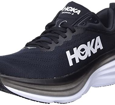HOKA ONE ONE Bondi 8 Mens Shoes Size 12, Color: Black/White