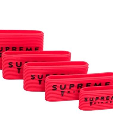 Clipper Grip SGR50 Professional Barber Grippers by Supreme Trimmer | 5 Piece Non-Slip Clipper Grips, Barber Sleeve for Clipper, Trimmer & Shaver | Red