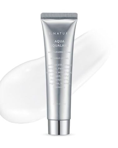 S. Nature AQUA SQUALANE MOISTURIZING CREAM | Face Moisturizer for Dry and Sensitive Skin, Vegetable Squalane 150,00ppm, Long-lasting Hydration, Pore Care Cream, Korean Skin Care (2.02 Fl Oz, 60ml)