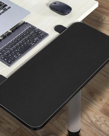 Nillcs Ergonomics Desk Extender Tray,20.4"x9.8" Large Size Foldable Keyboard Tray,Computer Table Extension Arm, Armrest Support for Home and Office