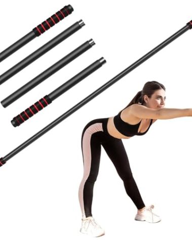 RACOC 5 ft Yoga Stick Sturdy Steel, Adjustable Stretching Stick for Mobility, Flexibility and Balance, Versatile Exercise Stick with Non-Slip Ends and Foam Handles for Fitness, and Posture